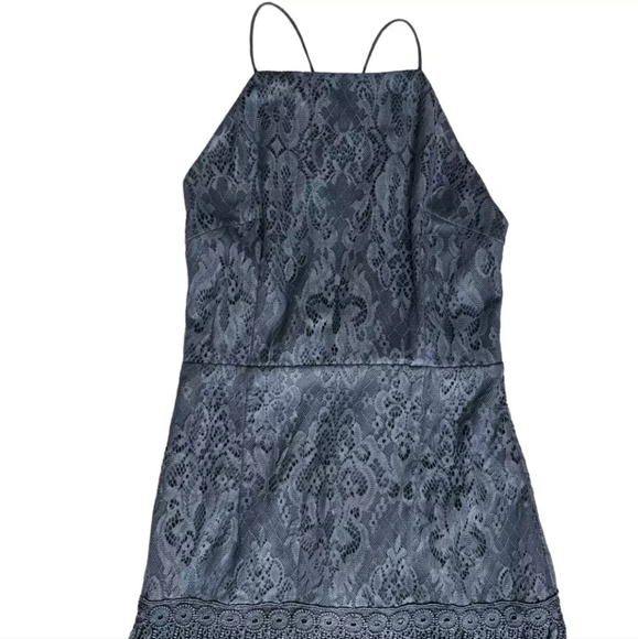 Two Sisters Shimmy Cocktail Spaghetti  Straps Tassel Mini Dress Steel Blue Sz 6. - Picture 5 of 16